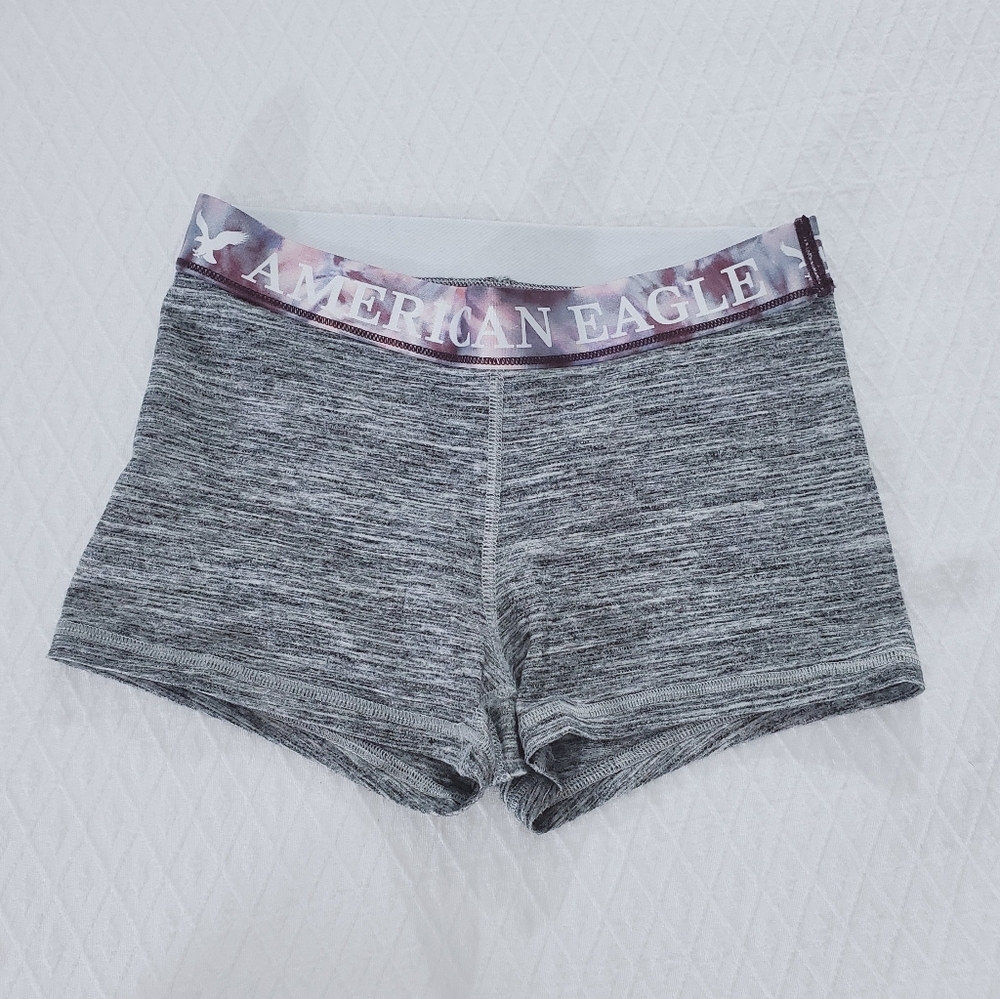 Women's AEO Heather Gray Boxer Briefs Shorts